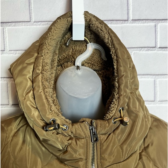Lucky Brand Quilted Hooded Puffer Coat in Bronze Gold - Size XXL - Picture 3 of 12